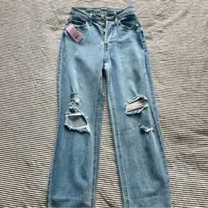 Super High-Rise Distressed Straight Jeans Wild Fable Medium Wash Size 0